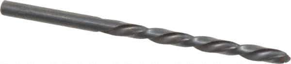 Made in USA - #4 118° High Speed Steel Jobber Drill - Bright Finish, Left Hand Cut, Spiral Flute, Straight Shank, 3-3/4" OAL, Standard Point - Industrial Tool & Supply