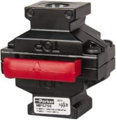 Parker - 3/8" NPT Safety Lockout Valve - 3-Way, 3 Position, Slide Valve, 8.3 CV Rate, 250 Max psi & 175°F Max Temp - Industrial Tool & Supply