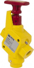 Parker - 1/2" NPT Safety Lockout Valve - 3-Way, 2 Position, Handle, 9.5 CV Rate, 250 Max psi & 160°F Max Temp - Industrial Tool & Supply