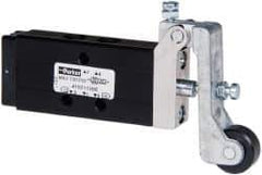 Parker - 0.2 CV Rate, 1/8" NPT Inlet HD Mechanical Oper Valve - 4 Way, 2 Position, 1/8" NPT Outlet, 150 Max psi, Roller Lever Spring Return - Industrial Tool & Supply