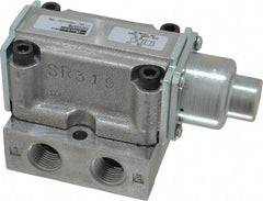 Parker - 1.5 CV Rate, 3/8" NPT Inlet HD Mechanical Oper Valve - 4 Way, 2 Position, 3/8" NPT Outlet, 150 Max psi, Air Pilot Spring Return - Industrial Tool & Supply