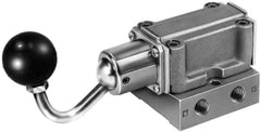 Parker - 3/8" NPT Mechanically Operated Air Valve - 4-Way, 3 Position, Hand Toggle-Locking, 1.5 CV Rate, 150 Max psi & 160°F Max Temp - Industrial Tool & Supply