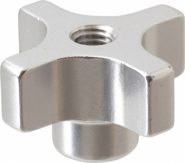 Gibraltar - 38.1mm Head Diam, 4 Point Lobed Knob - M8x1.25 Hole, Aluminum - Industrial Tool & Supply