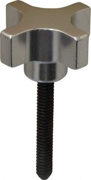 Gibraltar - 1-1/2" Head Diam, 4 Point Lobed Knob - 1/4-20 Stem, Aluminum - Industrial Tool & Supply