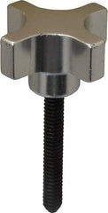 Gibraltar - 1-1/2" Head Diam, 4 Point Lobed Knob - 1/4-20 Stem, Aluminum - Industrial Tool & Supply