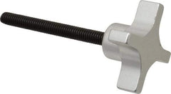 Gibraltar - 2" Head Diam, 4 Point Lobed Knob - 5/16-18 Stem, Aluminum - Industrial Tool & Supply