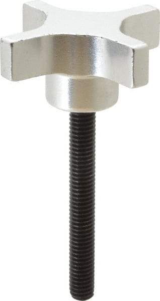 Gibraltar - 2-1/2" Head Diam, 4 Point Lobed Knob - 3/8-16 Stem, Aluminum - Industrial Tool & Supply