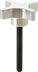Gibraltar - 2-1/2" Head Diam, 4 Point Lobed Knob - 3/8-16 Stem, Aluminum - Industrial Tool & Supply