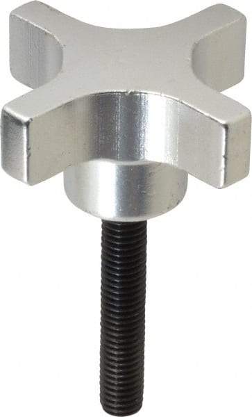 Gibraltar - 50.8mm Head Diam, 4 Point Lobed Knob - M8x1.25 Stem, Aluminum - Industrial Tool & Supply