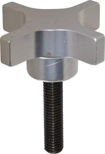 Gibraltar - 63.5mm Head Diam, 4 Point Lobed Knob - M10x1.5 Stem, Aluminum - Industrial Tool & Supply
