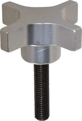 Gibraltar - 63.5mm Head Diam, 4 Point Lobed Knob - M10x1.5 Stem, Aluminum - Industrial Tool & Supply
