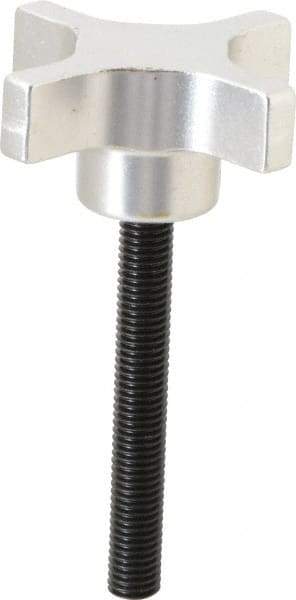 Gibraltar - 63.5mm Head Diam, 4 Point Lobed Knob - M10x1.5 Stem, Aluminum - Industrial Tool & Supply