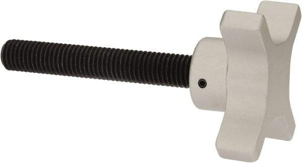 Gibraltar - 63.5mm Head Diam, 4 Point Lobed Knob - M12x1.75 Stem, Aluminum - Industrial Tool & Supply