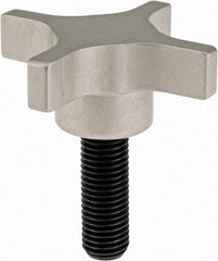 Gibraltar - 76.2mm Head Diam, 4 Point Lobed Knob - M16x2 Stem, Aluminum - Industrial Tool & Supply