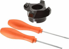 Kennametal - 80.01mm Cut Diam, 1" Arbor Hole, 6.6mm Max Depth of Cut, 45° Indexable Chamfer & Angle Face Mill - 4 Inserts, SEKT 1404... Insert, Right Hand Cut, 4 Flutes, Series KSSM - Industrial Tool & Supply