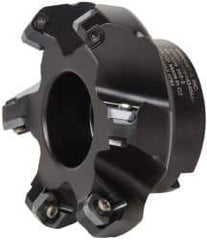 Kennametal - 80.01mm Cut Diam, 1" Arbor Hole, 6.6mm Max Depth of Cut, 45° Indexable Chamfer & Angle Face Mill - 6 Inserts, SEKT 1404... Insert, Right Hand Cut, 6 Flutes, Series KSSM - Industrial Tool & Supply
