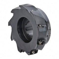 Kennametal - 9 Inserts, 5" Cut Diam, 1-1/2" Arbor Diam, 18.03mm Max Depth of Cut, Indexable Square-Shoulder Face Mill - 0/90° Lead Angle, 2" High, EC18.., EP18.. Insert Compatibility, Through Coolant, Series Mill 1-18 - Industrial Tool & Supply