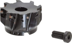 Kennametal - 8 Inserts, 3" Cut Diam, 1" Arbor Diam, 14.22mm Max Depth of Cut, Indexable Square-Shoulder Face Mill - 0/90° Lead Angle, 1-3/4" High, EC14.., EP14.. Insert Compatibility, Through Coolant, Series Mill 1-14 - Industrial Tool & Supply