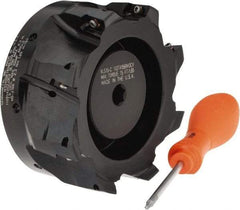 Kennametal - 8 Inserts, 4" Cut Diam, 1-1/2" Arbor Diam, 14.22mm Max Depth of Cut, Indexable Square-Shoulder Face Mill - 0/90° Lead Angle, 2" High, EC14.., EP14.. Insert Compatibility, Through Coolant, Series Mill 1-14 - Industrial Tool & Supply