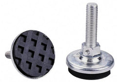 Tech Products - 1/4-20 Bolt Thread, Studded Pivotal Stud Mount Leveling Pad & Mount - 150 Max Lb Capacity, 1-1/2" Base Diam, 1-1/4" Thread Length - Industrial Tool & Supply