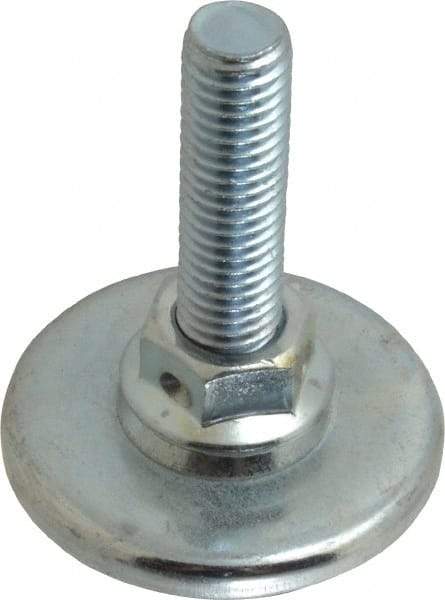 Tech Products - 1/2-13 Bolt Thread, Studded Pivotal Stud Mount Leveling Pad & Mount - 75 Max Lb Capacity, 2-1/8" Base Diam, 1-3/4" Thread Length - Industrial Tool & Supply
