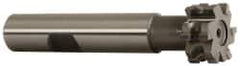 Whitney Tool Co. - 1/16" Radius, 1/8" Circle Diam, 3/4" Cutter Diam, 3/8" Cutting Width, Shank Connection, Concave Radius Cutter - 1/2" Shank Diam, 3" OAL, Carbide-Tipped, Uncoated, Profile Ground, 6 Teeth, Weldon Flat - Industrial Tool & Supply