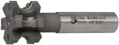 Whitney Tool Co. - 1/4" Radius, 1/2" Circle Diam, 1-1/2" Cutter Diam, 1" Cutting Width, Shank Connection, Concave Radius Cutter - 3/4" Shank Diam, 4" OAL, Carbide-Tipped, Uncoated, Profile Ground, 6 Teeth, Weldon Flat - Industrial Tool & Supply