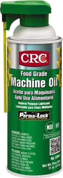 CRC - 16 oz Aerosol Mineral Multi-Purpose Oil - 32300°F, ISO N/A, 200 to 212 SUS at 100°F, Food Grade - Industrial Tool & Supply