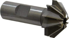 Made in USA - 1-1/4" Large x 1/2" Small Diam, 17/32" Width of Cut, 90° Included Angle, 10 Teeth, Cobalt Face Angle Cutter - 5/8" Shank Diam, 2-13/32" Overall Length, Weldon Flat - Industrial Tool & Supply