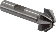 Made in USA - 3/4" Large x 5/16" Small Diam, 3/8" Width of Cut, 90° Included Angle, 8 Teeth, High Speed Steel Face Angle Cutter - 3/8" Shank Diam, 1-15/16" Overall Length, Weldon Flat - Industrial Tool & Supply