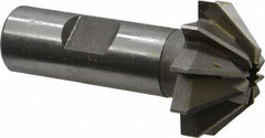 Made in USA - 1-1/4" Large x 1/2" Small Diam, 17/32" Width of Cut, 90° Included Angle, 10 Teeth, High Speed Steel Face Angle Cutter - 5/8" Shank Diam, 2-13/32" Overall Length, Weldon Flat - Industrial Tool & Supply