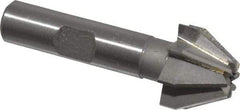 Made in USA - 3/4" Large x 5/16" Small Diam, 17/32" Width of Cut, 60° Included Angle, 8 Teeth, Cobalt Face Angle Cutter - 3/8" Shank Diam, 2-3/32" Overall Length, Weldon Flat - Industrial Tool & Supply