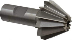 Made in USA - 1-5/8" Large x 5/8" Small Diam, 1-1/16" Width of Cut, 60° Included Angle, 12 Teeth, Cobalt Face Angle Cutter - 3/4" Shank Diam, 3-1/16" Overall Length, Weldon Flat - Industrial Tool & Supply