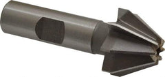 Made in USA - 1" Large x 3/8" Small Diam, 11/16" Width of Cut, 60° Included Angle, 8 Teeth, High Speed Steel Face Angle Cutter - 1/2" Shank Diam, 2-13/32" Overall Length, Weldon Flat - Industrial Tool & Supply