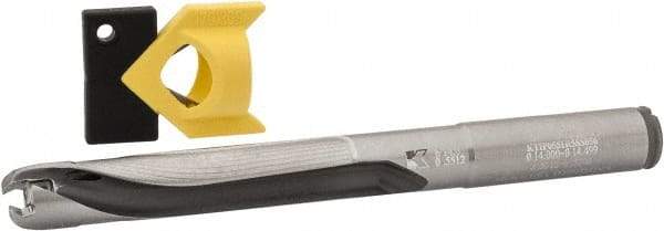Kennametal - 14 to 14.49mm Diam, 5xD, 72.39mm Max Depth, 9/16" Shank Diam, 88.9mm Flute, 146.05mm OAL, Replaceable Tip Drill - KTIP05625HP Insert, R Seat Size, Series KenTIP - Industrial Tool & Supply