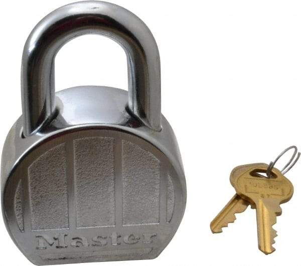 Master Lock - 1" Shackle Clearance, Keyed Alike Padlock - 15/16" Shackle Width, 7/16" Shackle Diam, Zinc - Industrial Tool & Supply