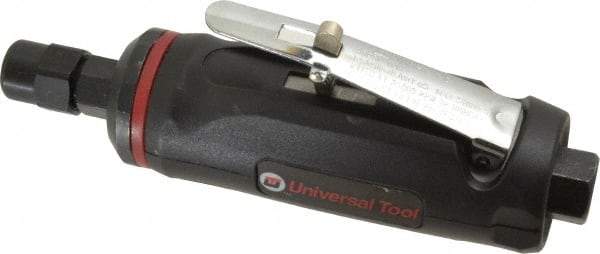 Universal Tool - 1/4" Collet, Straight Handle, Angle Air Die Grinder - 23,000 RPM, Rear Exhaust, 4 CFM, 0.66 hp, 90 psi, 1/4 NPT - Industrial Tool & Supply