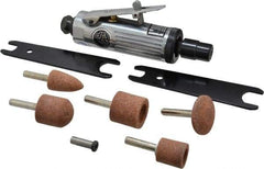 Florida Pneumatic - 1/4" Collet, Straight Handle, Straight Air Die Grinder - 25,000 RPM, Rear Exhaust, 4 CFM, 0.33 hp, 90 psi, 1/4 NPT - Industrial Tool & Supply