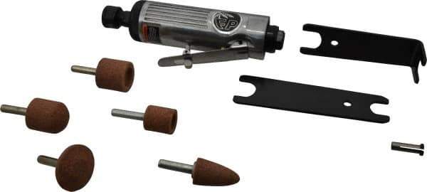 Florida Pneumatic - 1/4" Collet, Straight Handle, Straight Air Die Grinder - 25,000 RPM, Rear Exhaust, 4 CFM, 0.33 hp, 90 psi, 1/4 NPT - Industrial Tool & Supply