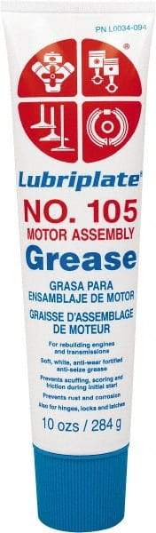 Lubriplate - 10 oz Tube Zinc Oxide General Purpose Grease - White, 150°F Max Temp, NLGIG 0, - Industrial Tool & Supply