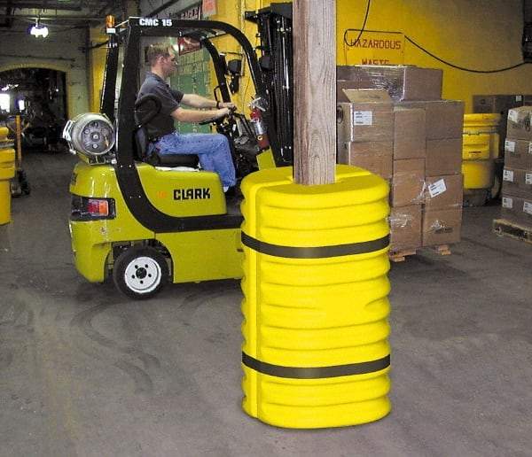 Eagle - 24" Wide x 24" Deep x 42" High, High Density Polyethylene Column Protector - Fits 6" Columns, Yellow - Industrial Tool & Supply