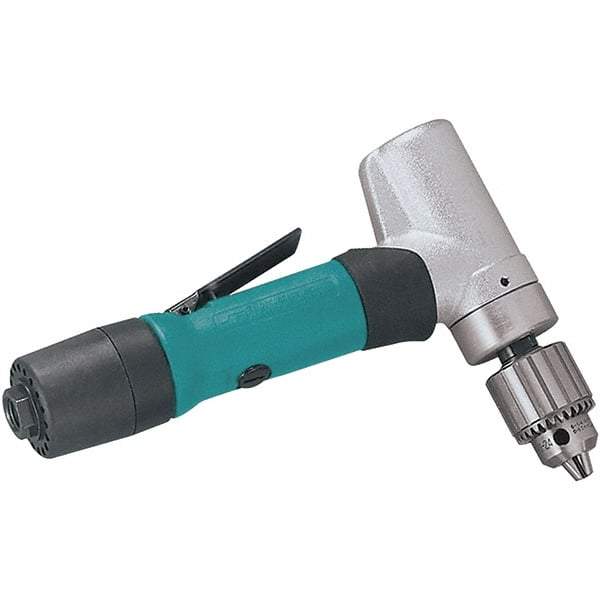 Dynabrade - 1/4" Keyed Chuck - Right Angle Handle, 3,200 RPM, 22 CFM, 0.4 hp - Industrial Tool & Supply