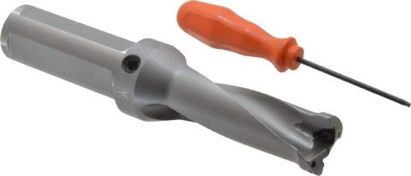 Kennametal - 76.2mm Max Drill Depth, 2.5xD, 30.2mm Diam, Indexable Insert Drill - 2 Inserts, 1-1/4" Shank Diam, Straight Shank - Industrial Tool & Supply