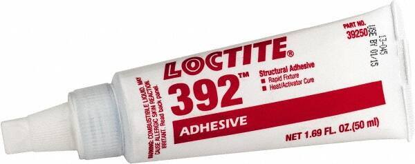 Loctite - 50 mL Tube Two Part Acrylic Adhesive - 15 min Working Time, 2,500 psi Shear Strength, Series 392 - Industrial Tool & Supply