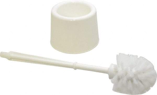 PRO-SOURCE - 17" OAL Toilet Bowl Brush - Polypropylene Bristles, 14-1/2" Plastic Handle, White - Industrial Tool & Supply
