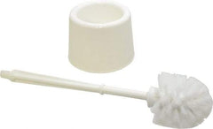 PRO-SOURCE - 17" OAL Toilet Bowl Brush - Polypropylene Bristles, 14-1/2" Plastic Handle, White - Industrial Tool & Supply