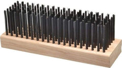 Made in USA - 6 Rows x 19 Columns Wire Scratch Brush - 7" OAL, 1-3/4" Trim Length, Wood Straight Handle - Industrial Tool & Supply