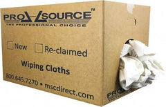 PRO-SOURCE - Virgin Cotton T-Shirt Rag - Lint-Free, White, 3 to 4 Pieces per Lb, Comes in Box - Industrial Tool & Supply