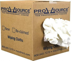 PRO-SOURCE - Reclaimed Cotton T-Shirt Rag - Low Lint, White, 3 to 4 Pieces per Lb, Comes in Box - Industrial Tool & Supply