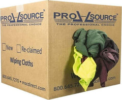 PRO-SOURCE - Reclaimed Rags - Assorted Colors, Fleece and Sweatshirt, Low Lint, Box - Industrial Tool & Supply